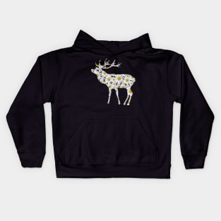 deer stag daisy flower wild animal hunting daisies bloom Kids Hoodie